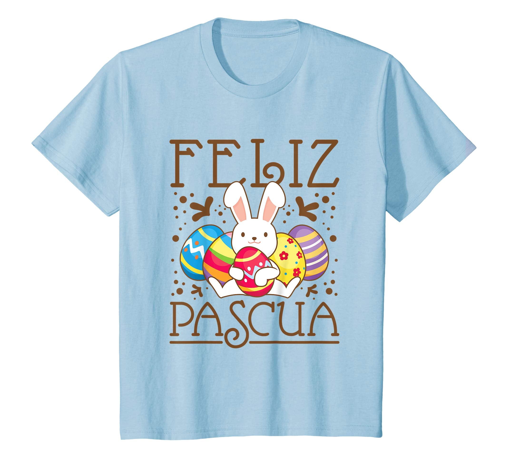 Spanish Easter T Shirt Feliz Pascua Kids Bunny Eggs
