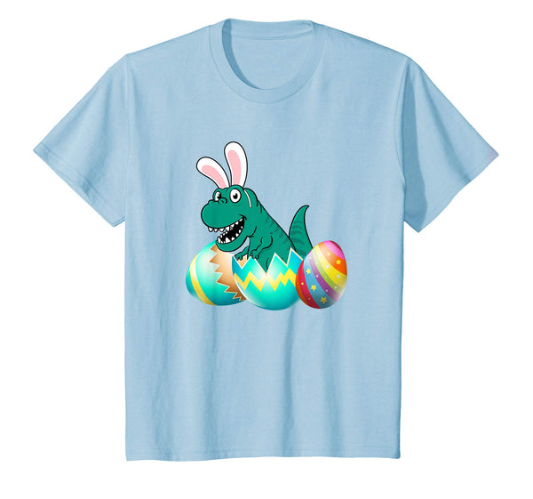 Happy Easter T Rex Dinosaur Easter Bunny Egg Shirt Kids