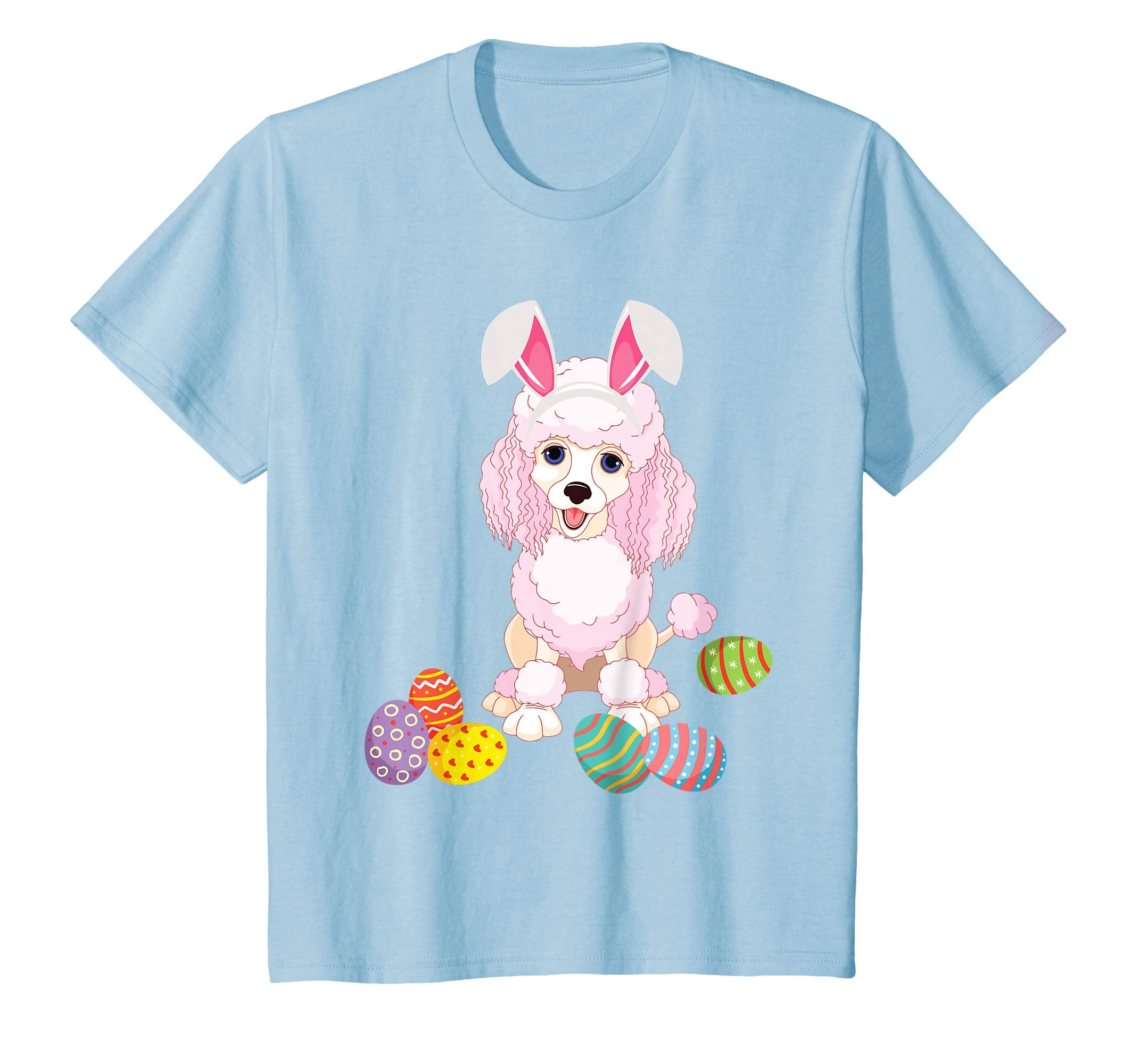 Poodle Dog Bunny Rabbit Hat Playing Easter Eggs Happy Shirt