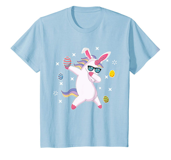 Unicorn Bunny Dabbing Around Easter Eggs Stars Happy Shirt