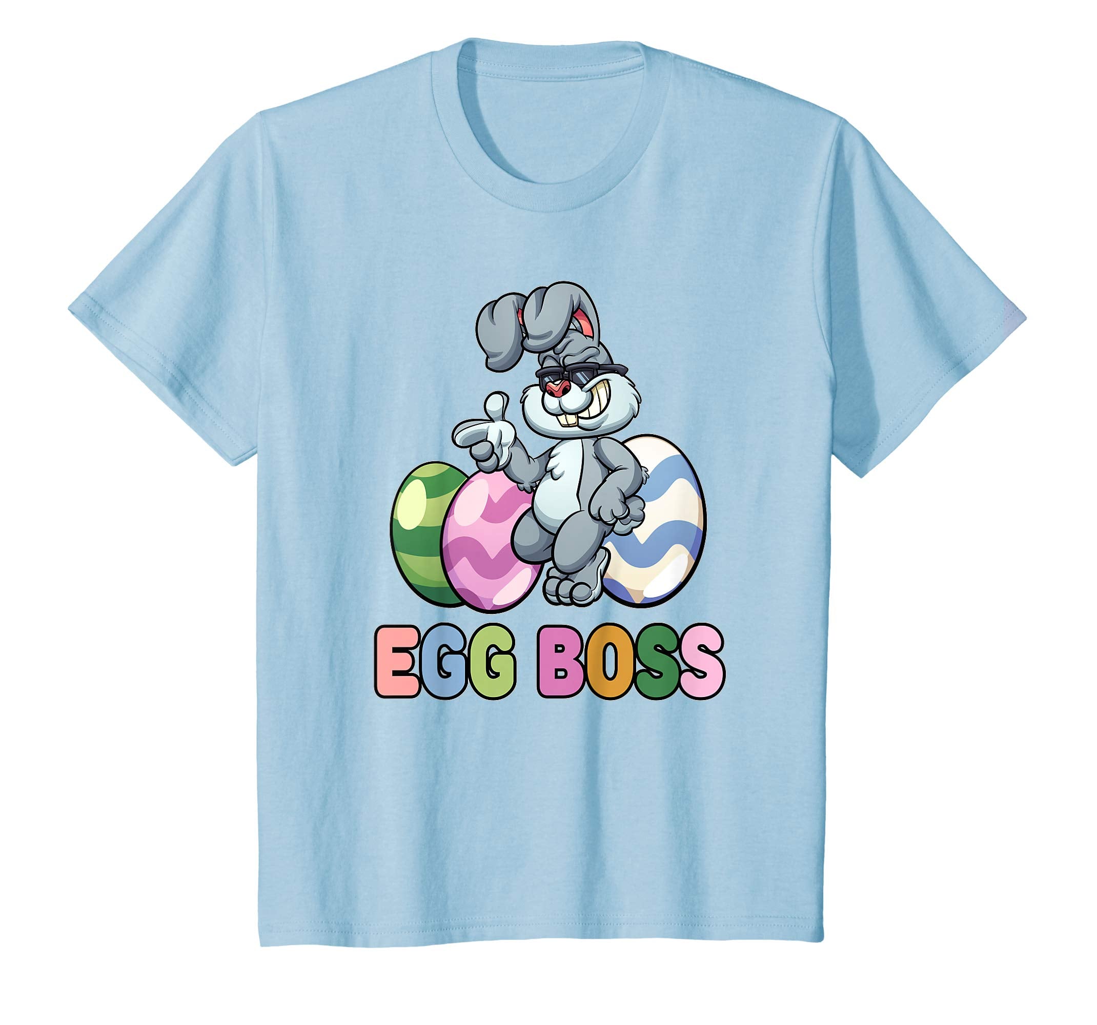 Egg Boss Easter Shirt For Kids Boys Girls Cool Easter Bunny