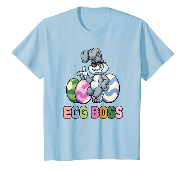 Egg Boss Easter Shirt For Kids Boys Girls Cool Easter Bunny