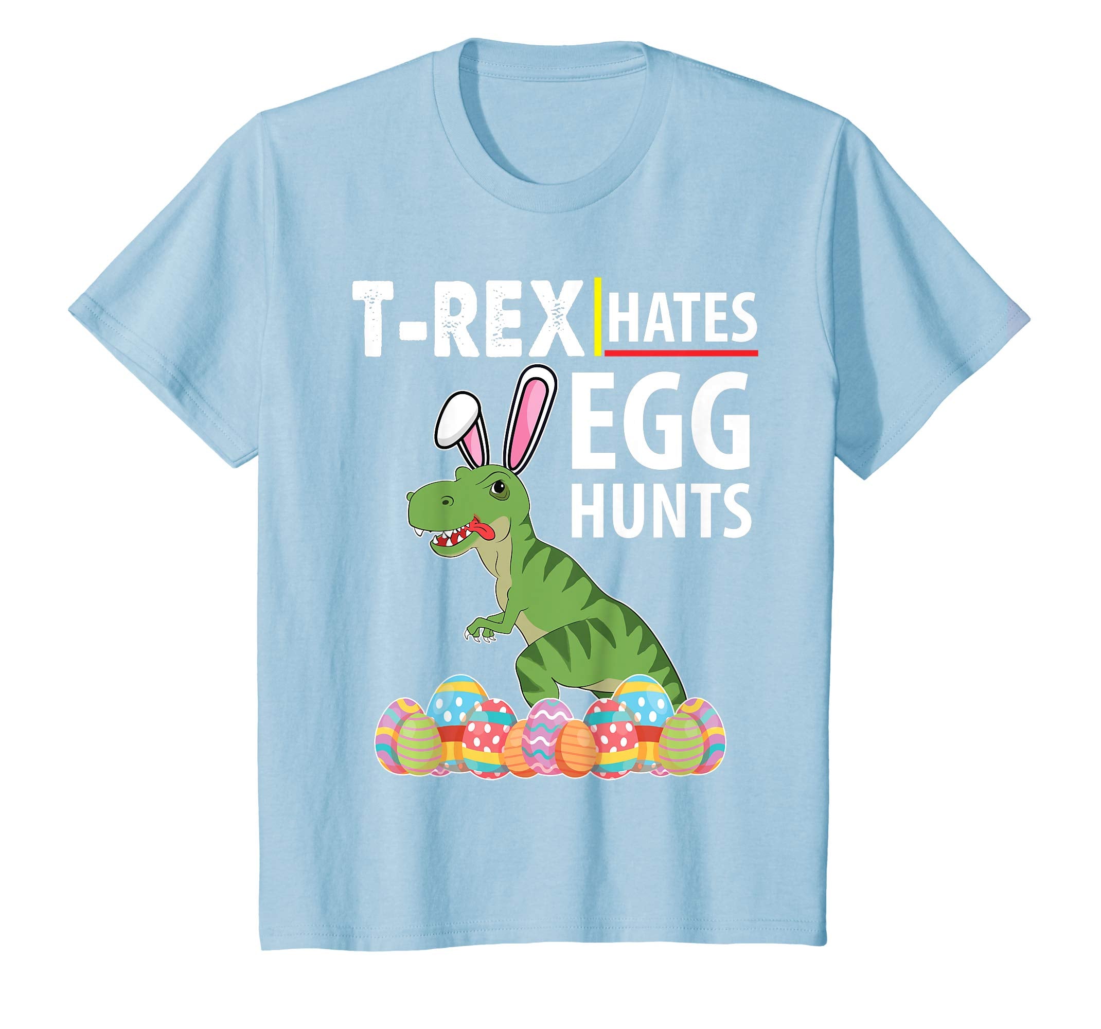 Bunny Dinosaur T-rex Hates Egg Hunts Happy Easter Day Shirt