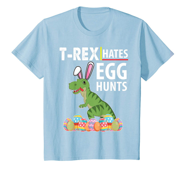 Bunny Dinosaur T-rex Hates Egg Hunts Happy Easter Day Shirt