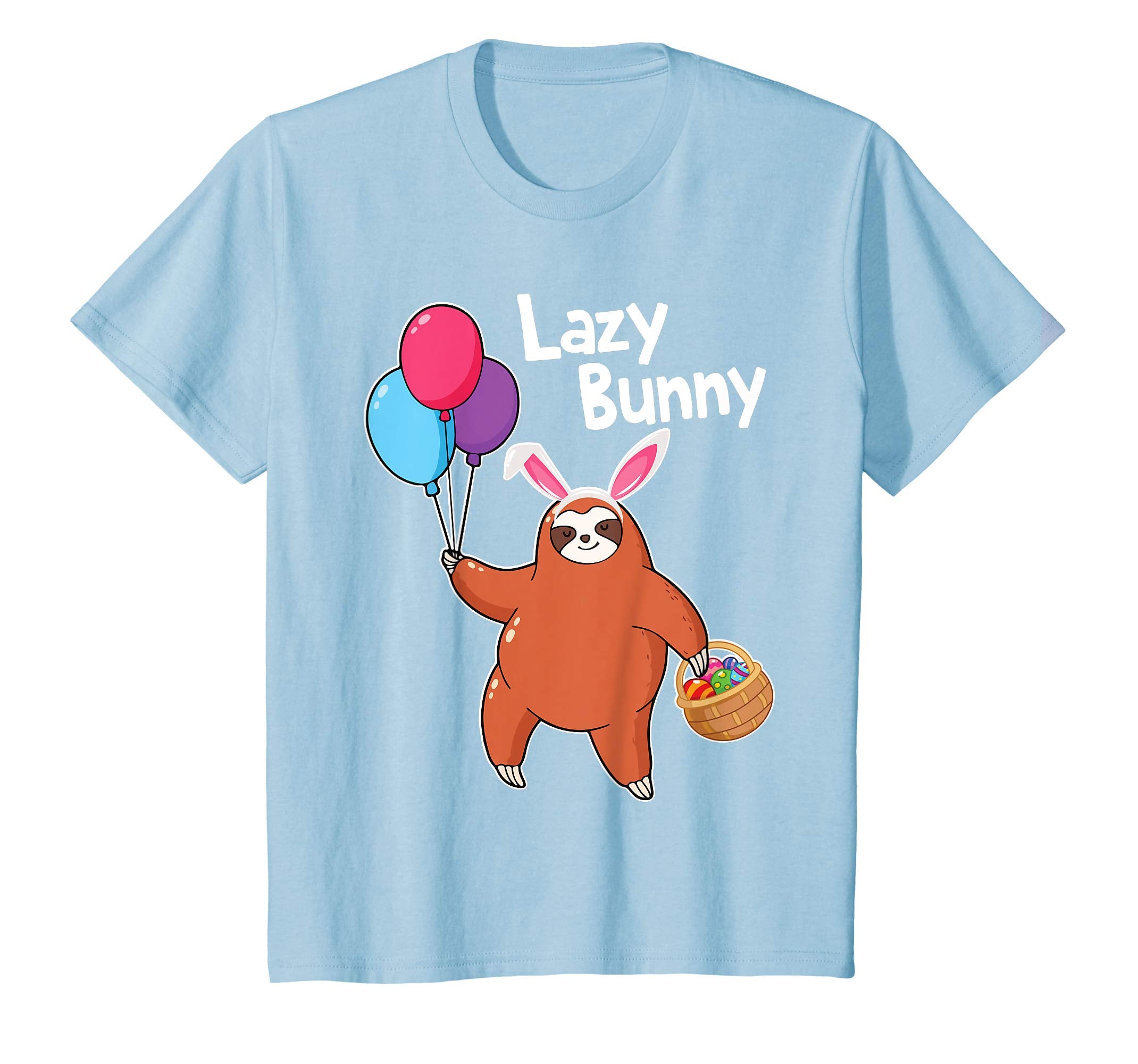Sloth Playing Balloons Easter Eggs Happy Shirt Lazy Bunny