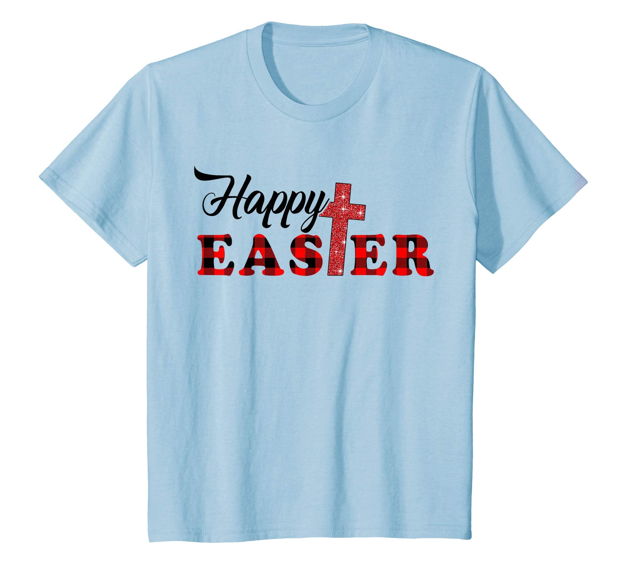 Happy Easter buffalo plaid Cross T shirt for Men Women
