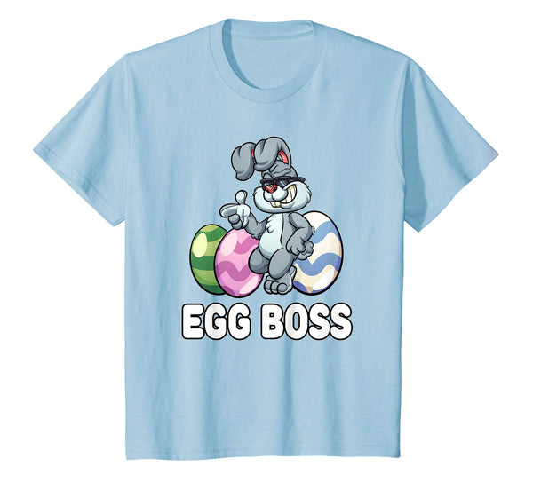 Egg Boss Easter Shirt For Kids Boys Girls Cool Easter Bunny