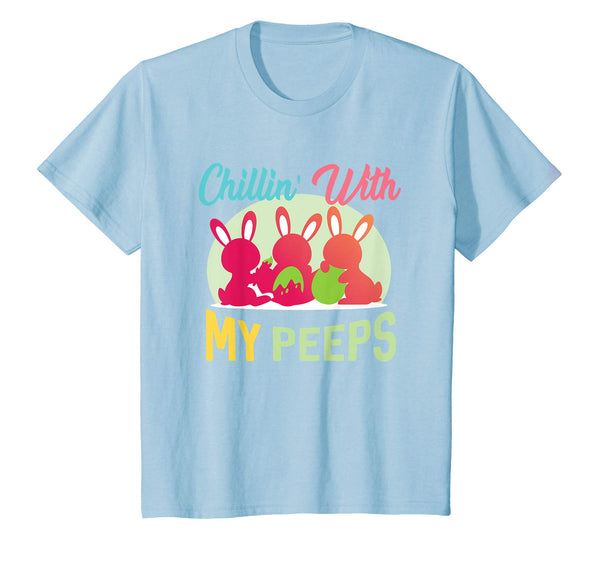 Chillin' With My Peeps Easter Bunny Shirt For Boys and Girls