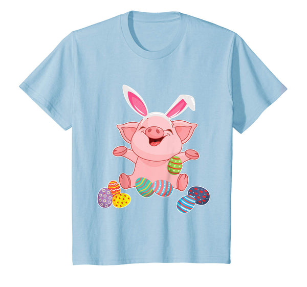 Pig And Bunny Rabbit Hat Playing Easter Eggs Happy Day Shirt