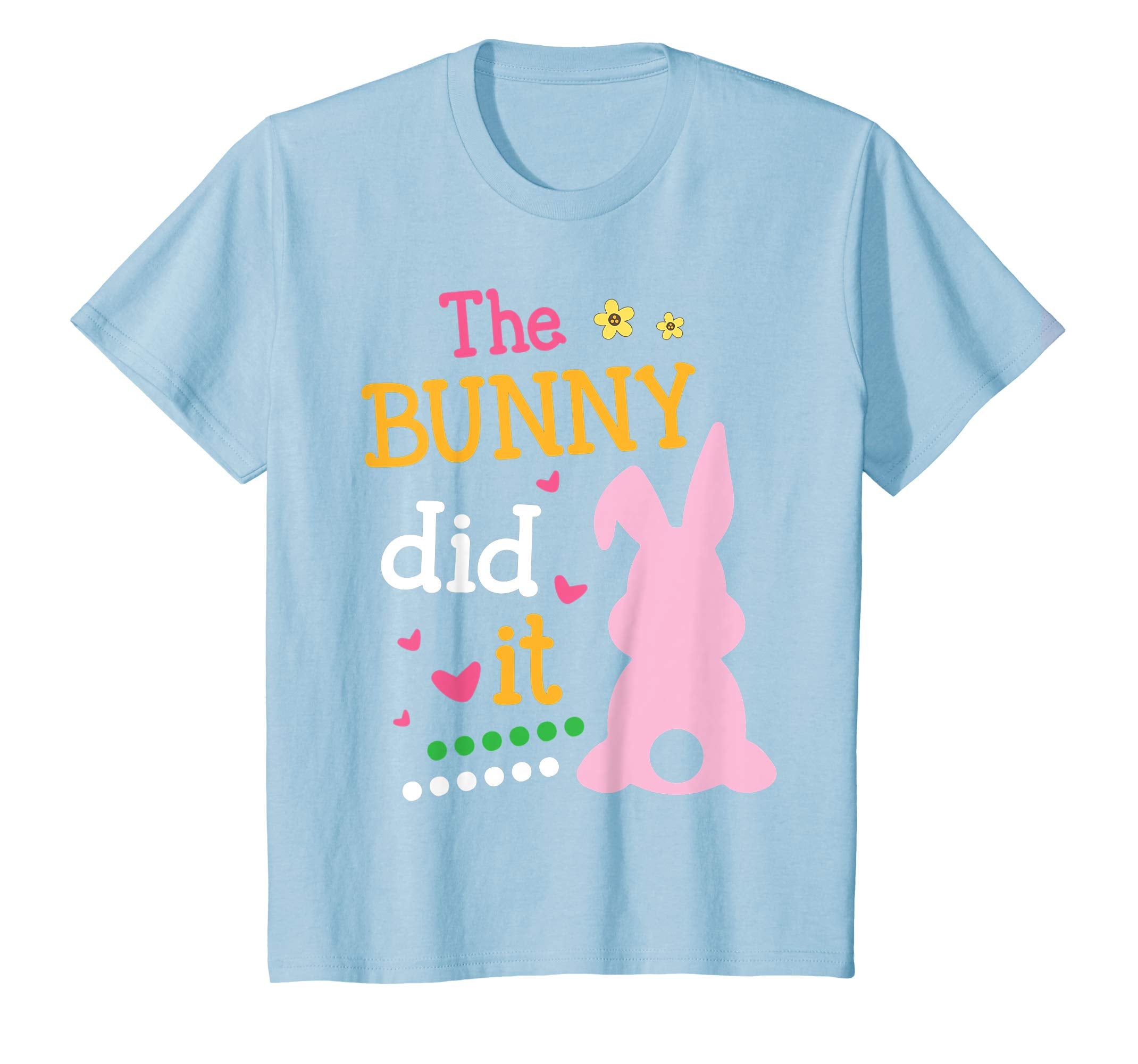 Heart Flower Bunny Face Happy Easter Shirt The Bunny Did It