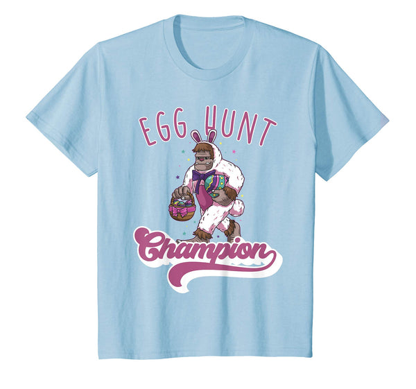 Kids Easter Bunny Bigfoot Sasquatch Egg Hunt Champion T-Shirt