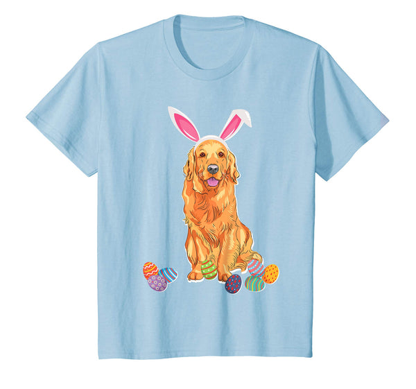 Golden Retriever Bunny Rabbit Hat Easter Eggs Happy Shirt
