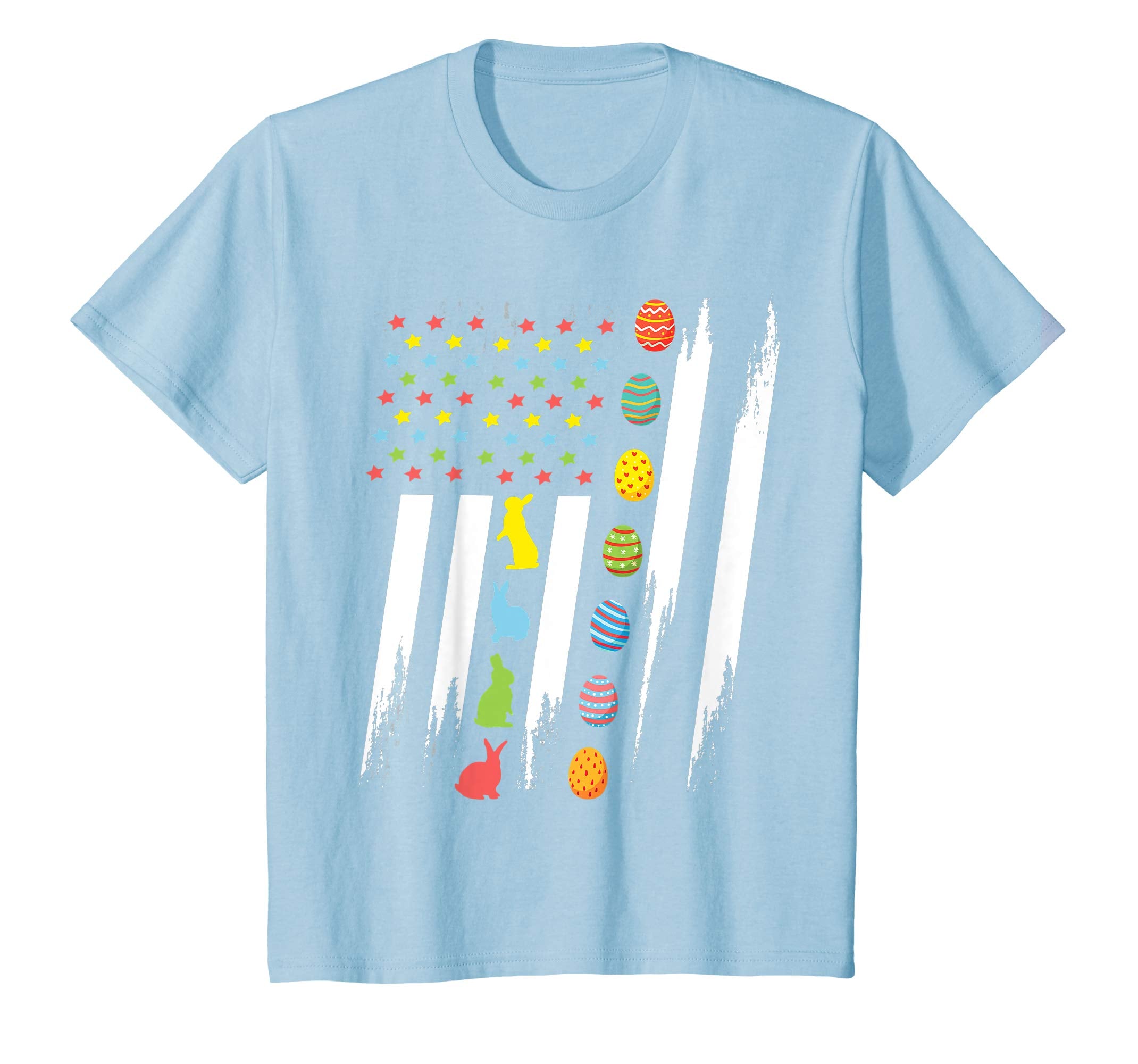 Bunnies & Easter Eggs In US Flag Happy Easter Vintage Shirt