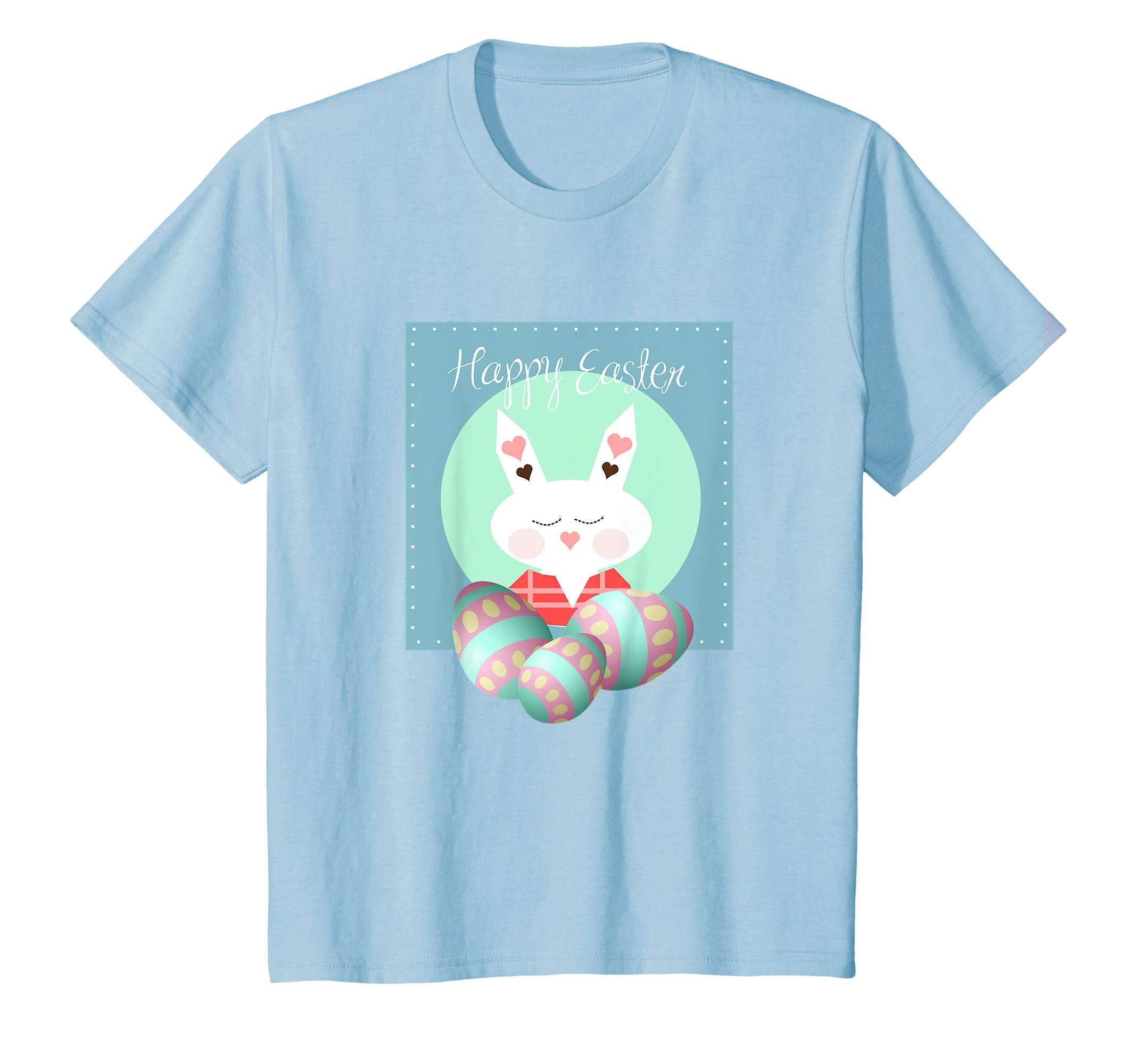 Happy Easter Bunny Tee Shirt With Easter Eggs Tee