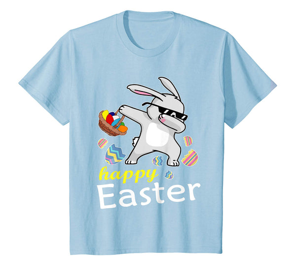 Bunny Rabbit &amp; Easter Egg Basket Dabbing Happy Easter Shirt