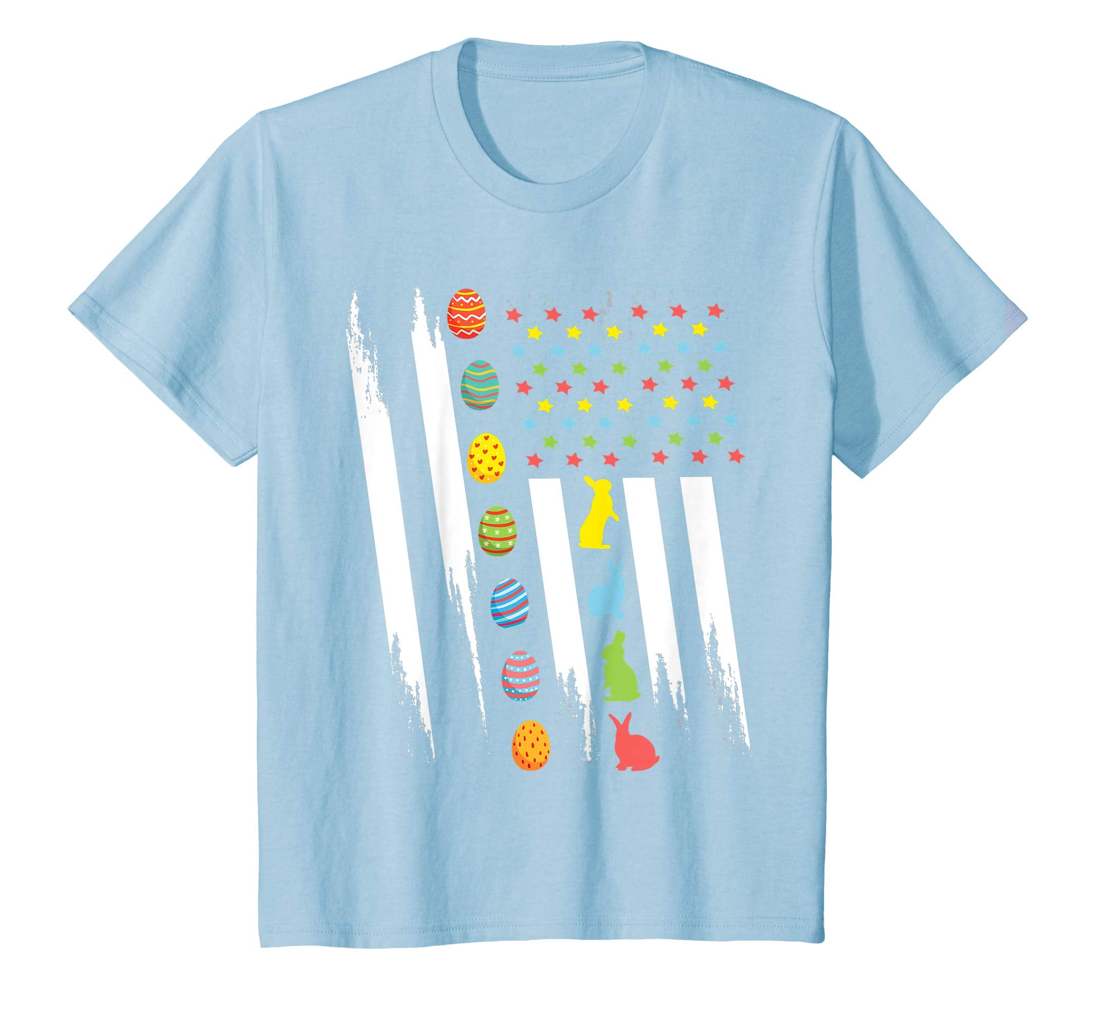 Bunnies & Easter Eggs In US Flag Vintage Retro Easter Shirt