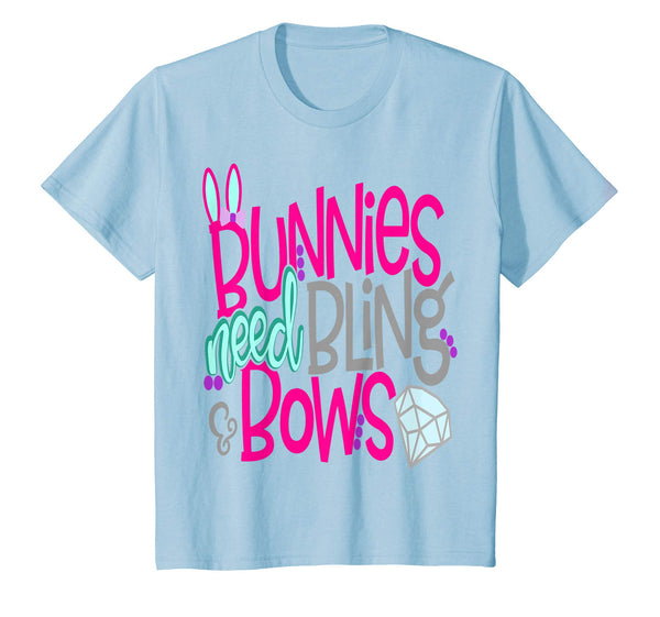 Bunnies Need Bling and Bows Cute Easter Bunny Shirt Girls
