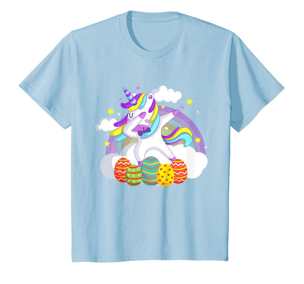 Unicorn Dabbing Rainbow Easter Bunny T-Shirt for Kids Girls