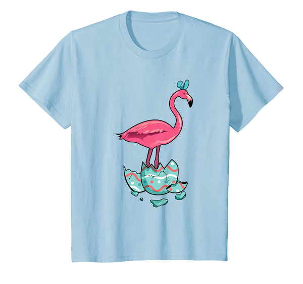 Funny Pink Flamingo Girls Easter Egg Bunny T-Shirt