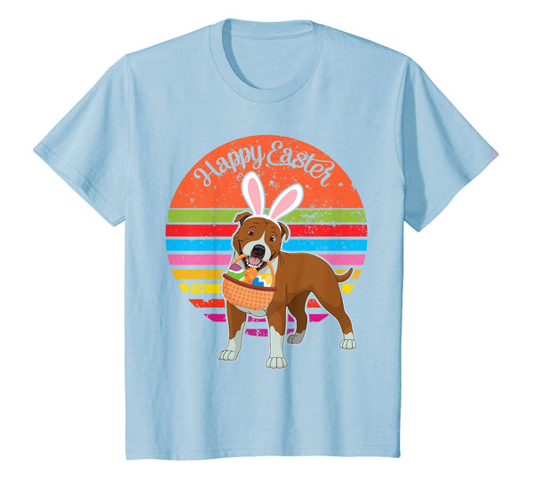 Staffordshire Terrier Bunny Dog Easter Eggs Vintage Shirt