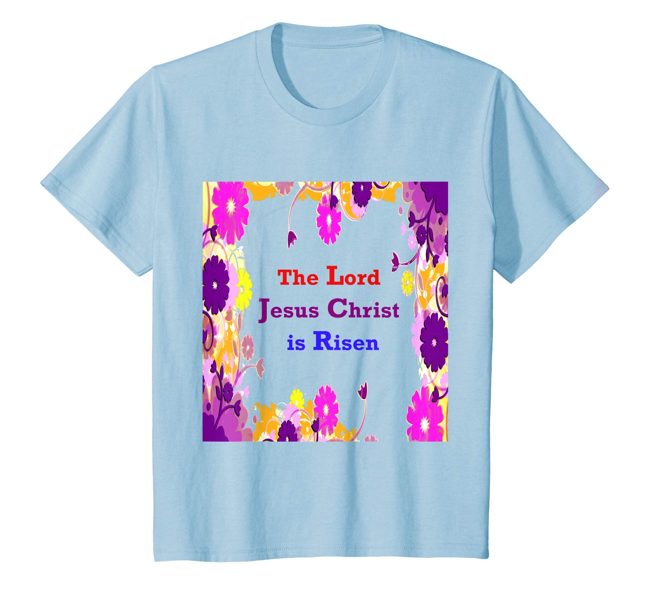 Jesus Christ He is Risen Floral Happy Easter Tshirt Tee