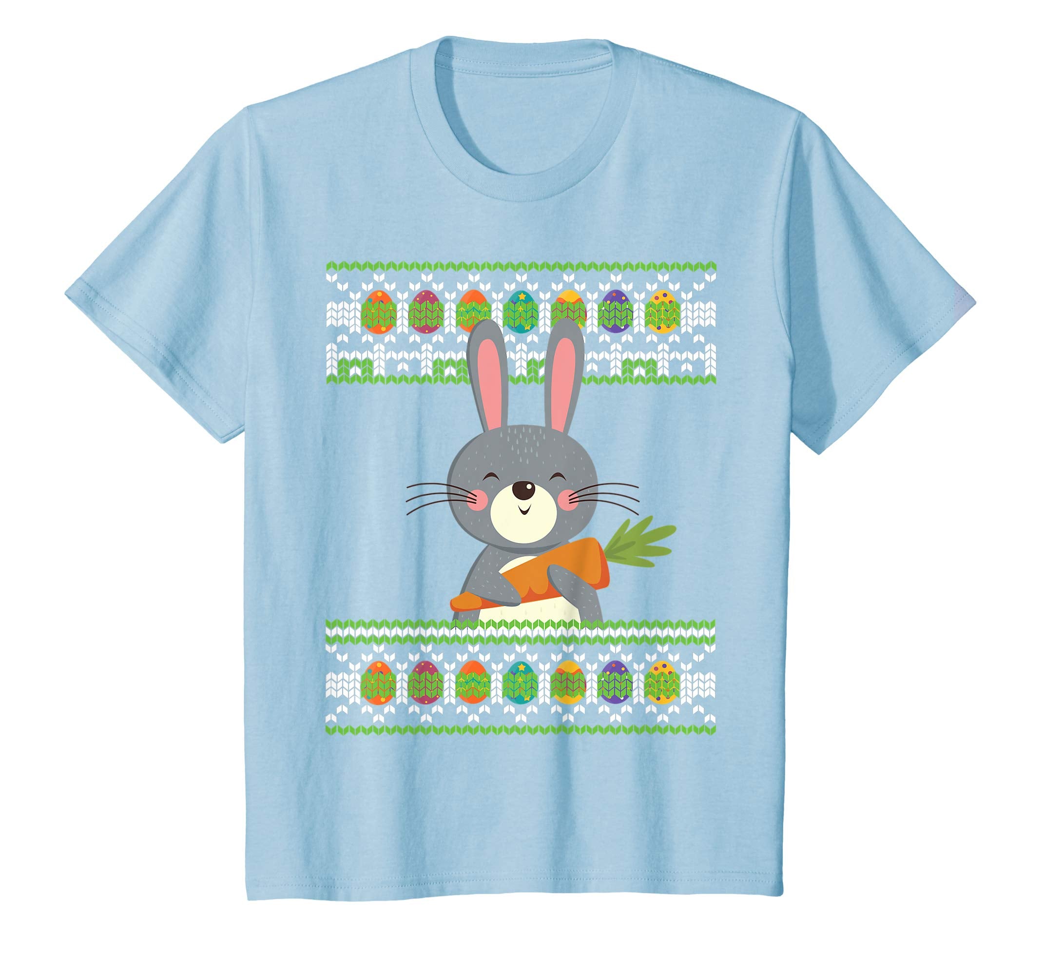 Bunny Rabbit With Big Carrot Easter Eggs Ugly Sweater Shirt