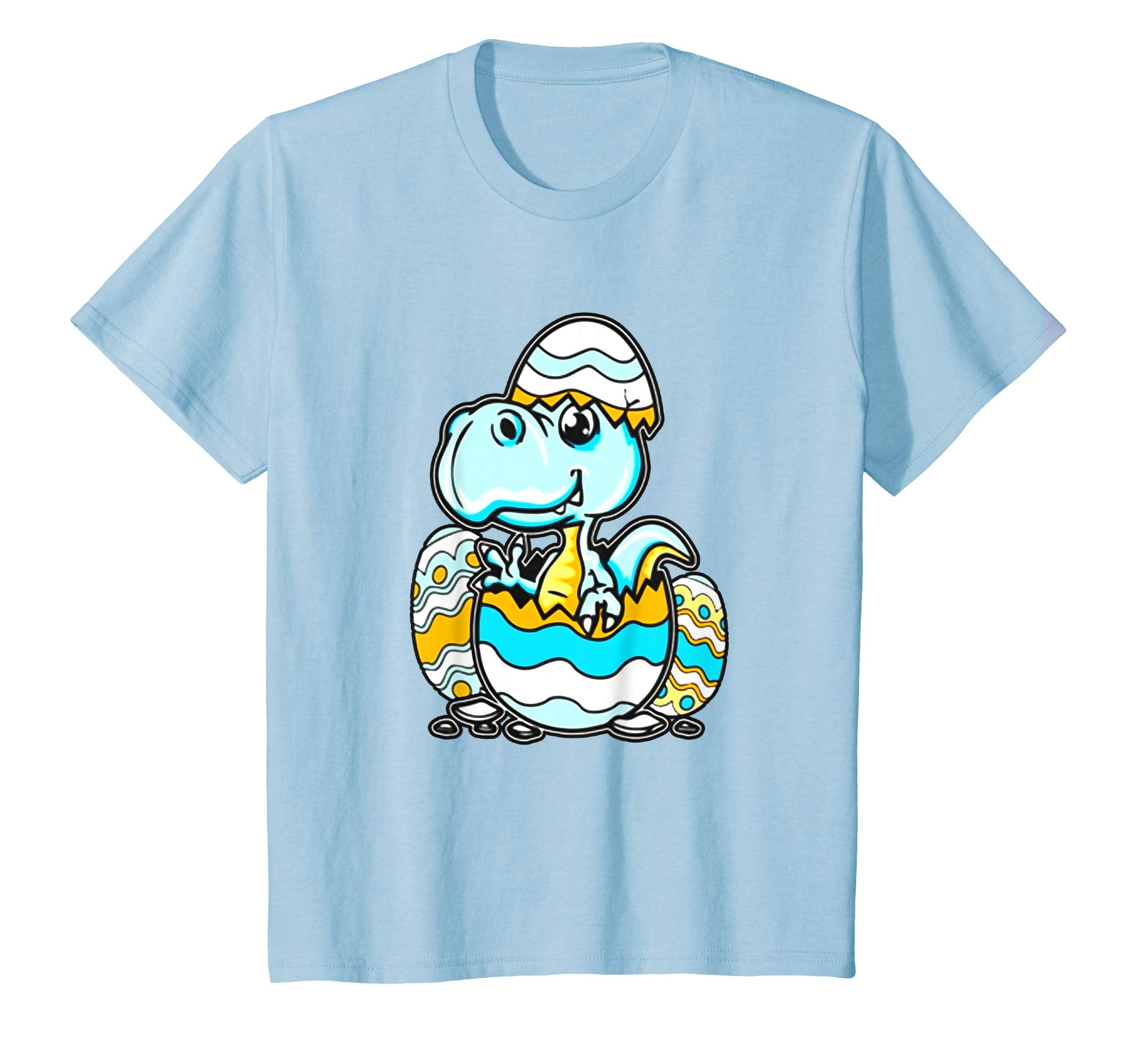 Funny T-Rex Dinosaur Easter Bunny Egg T Shirt Kids Boys Girl