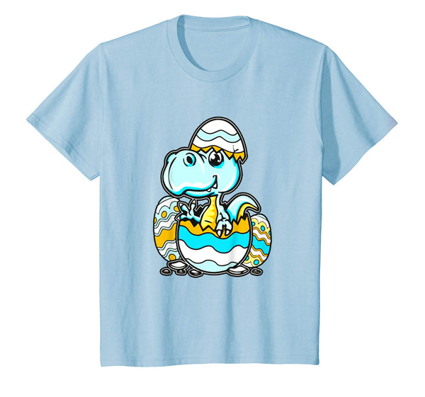 Funny T-Rex Dinosaur Easter Bunny Egg T Shirt Kids Boys Girl