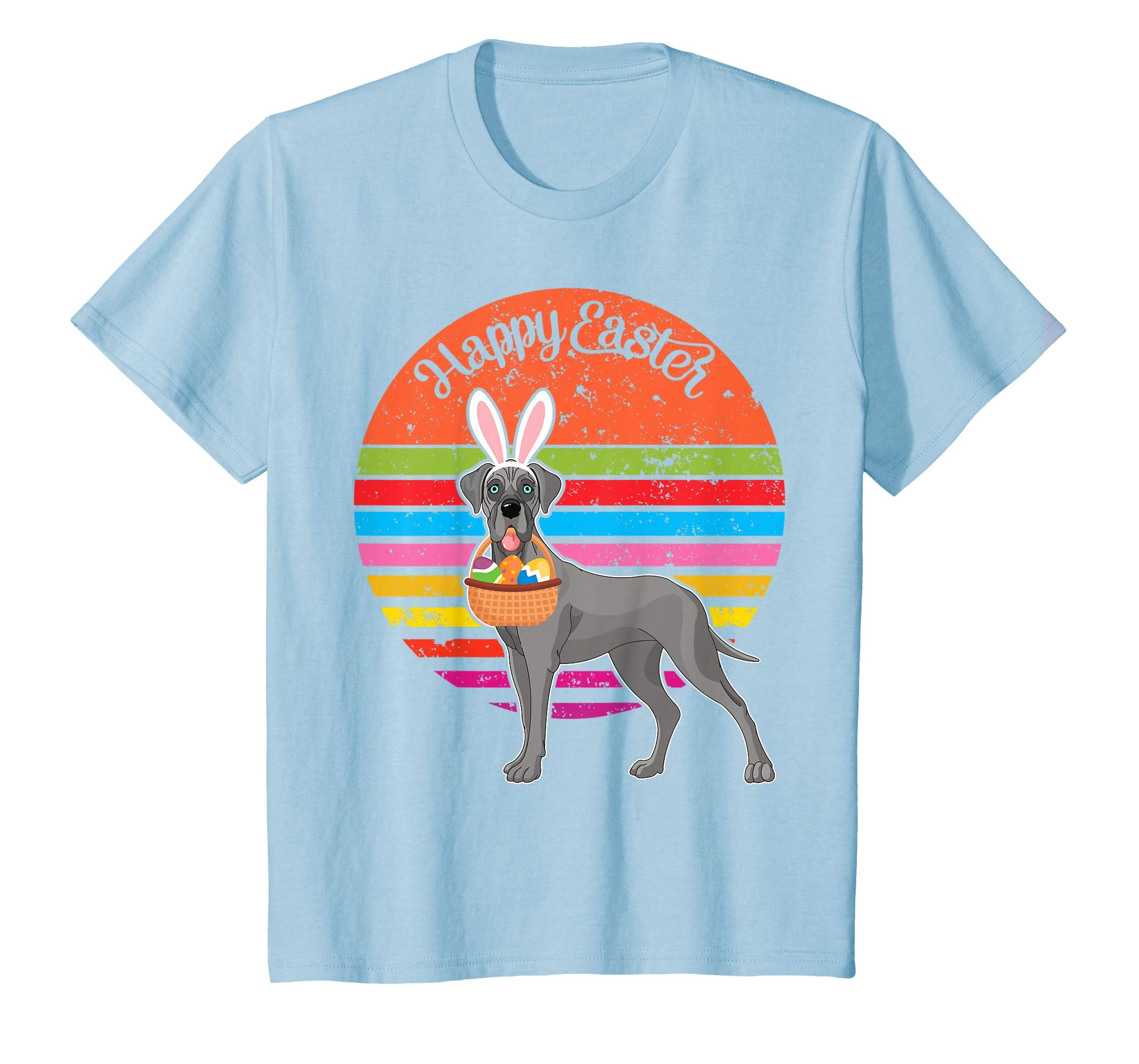 Greatdane Bunny Dog Easter Eggs Happy Easter Vintage Shirt