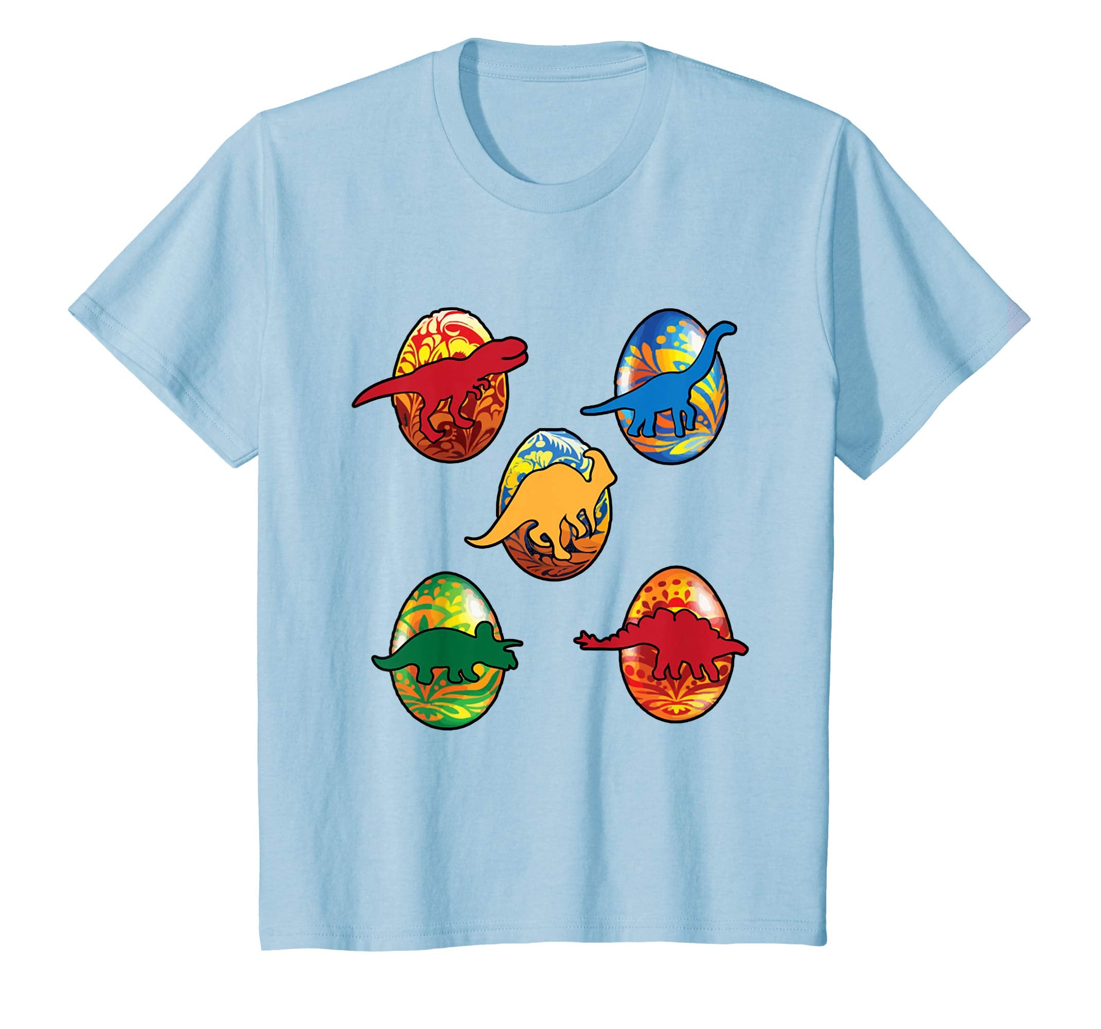Funny T Rex Dinosaur Easter Bunny Egg T Shirt Kids Boys Girl