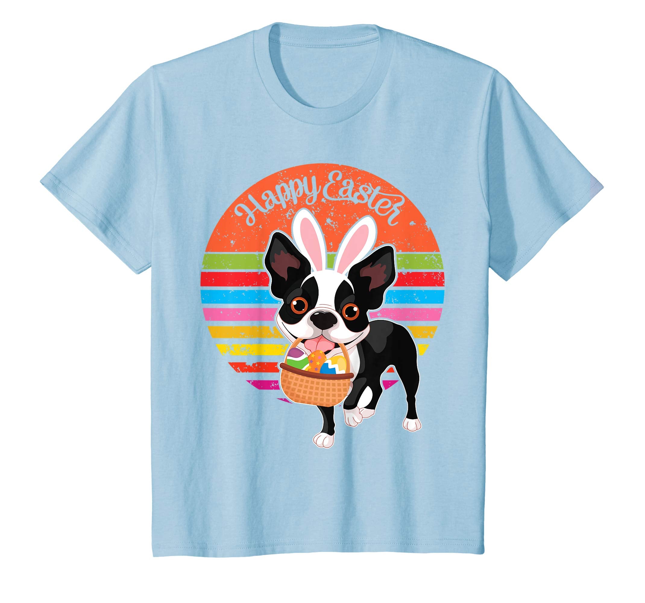 Boston Terrier Bunny Dog Easter Eggs Easter Vintage Shirt