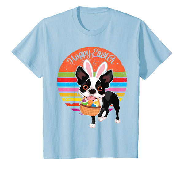 Boston Terrier Bunny Dog Easter Eggs Easter Vintage Shirt