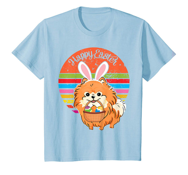 Pomeranian Bunny Dog Easter Eggs Happy Easter Vintage Shirt