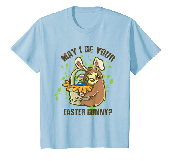Kids Kids Sloth Easter Bunny Ears T Shirt | Gift Idea Boy &amp; Girl