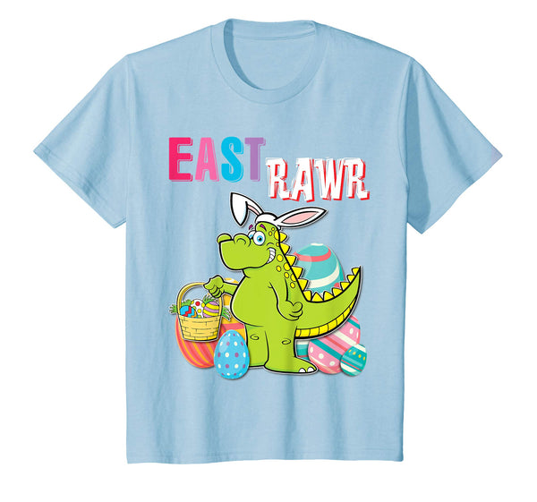 Dinosaur T-rex Bunny With Easter Eggs Basket Shirt East Rawr