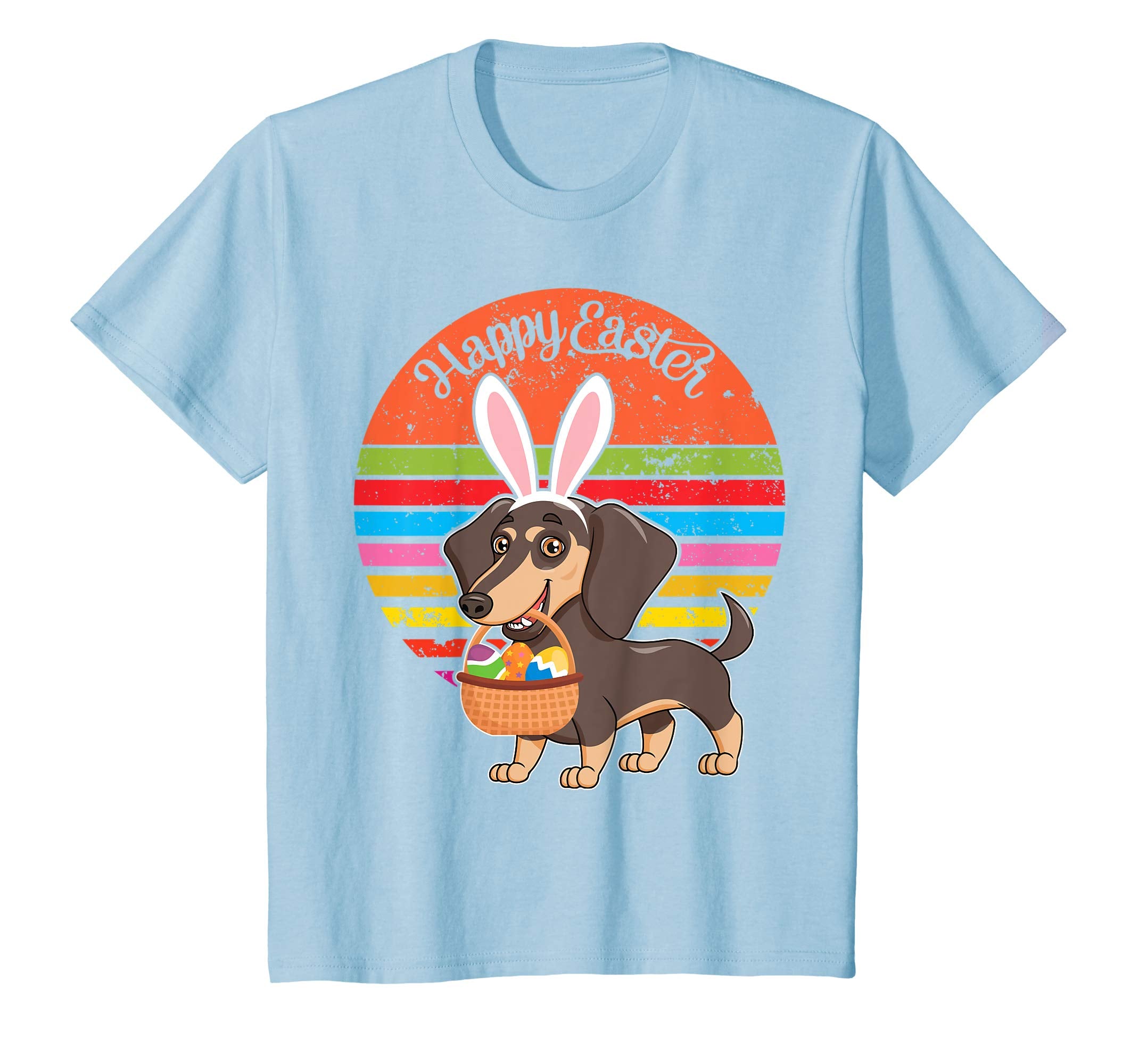Dachshund Bunny Dog Easter Eggs Happy Easter Vintage Shirt