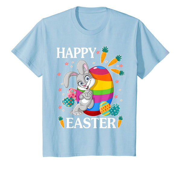 Rabbit Playing Easter Eggs Carrot Flower Happy Easter Shirt