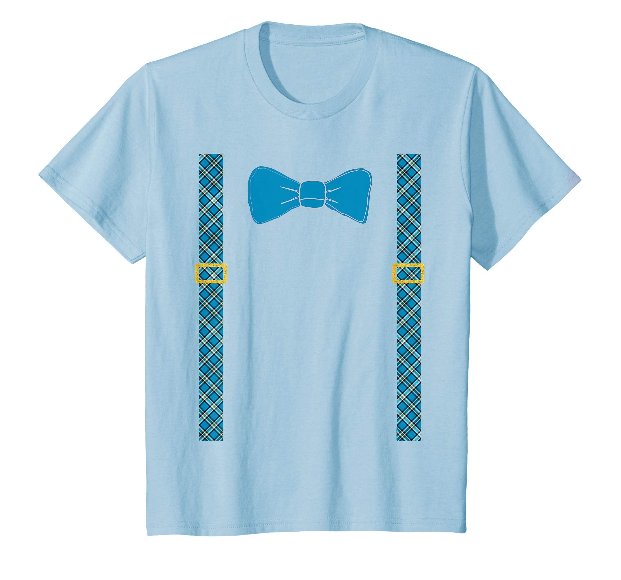 Kids Boys Easter T-shirt with Bow Tie and Suspenders