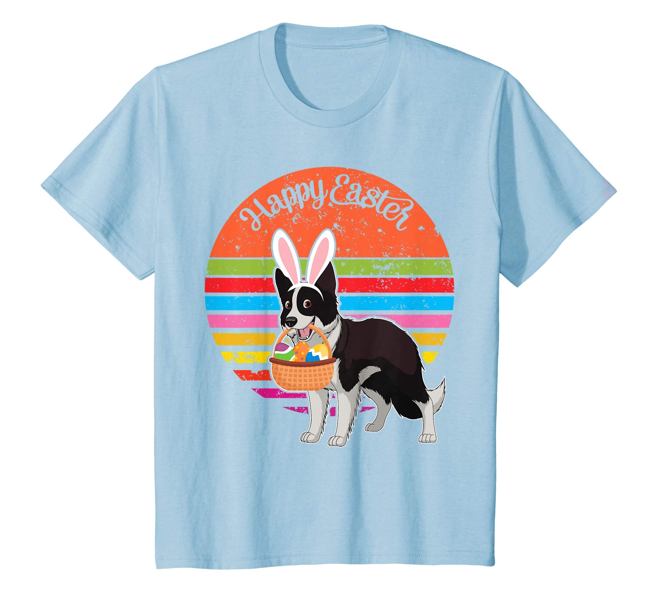 Boder Collie Bunny Dog Easter Egg Happy Easter Vintage Shirt