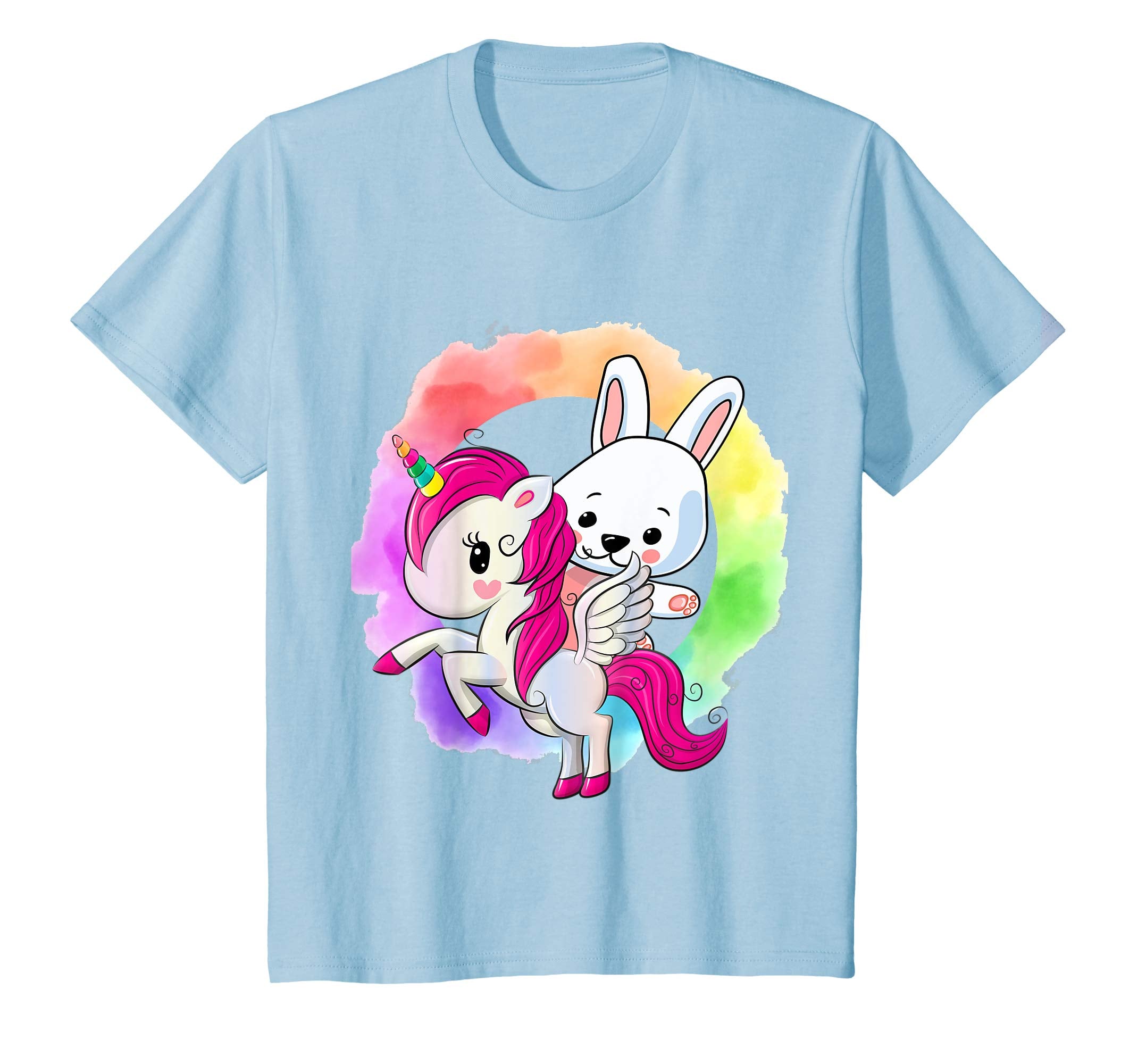 Kids Girls Easter Bunny Riding Unicorn shirt