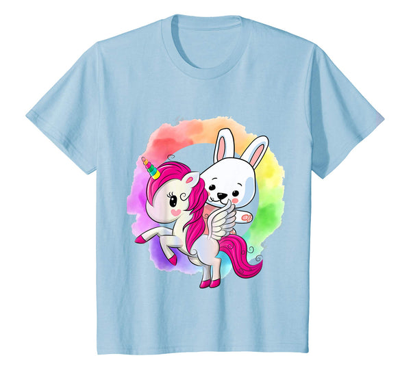 Kids Girls Easter Bunny Riding Unicorn shirt