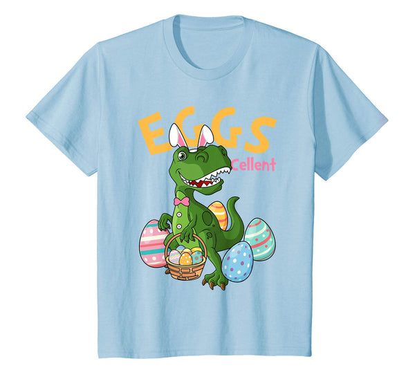 Easter Bunny T-Rex Dinosaur T-Shirt Kids Eggs Cellent
