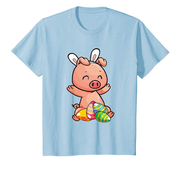 Pig And Bunny Rabbit Hat Funny Easter Eggs Gift T-Shirt