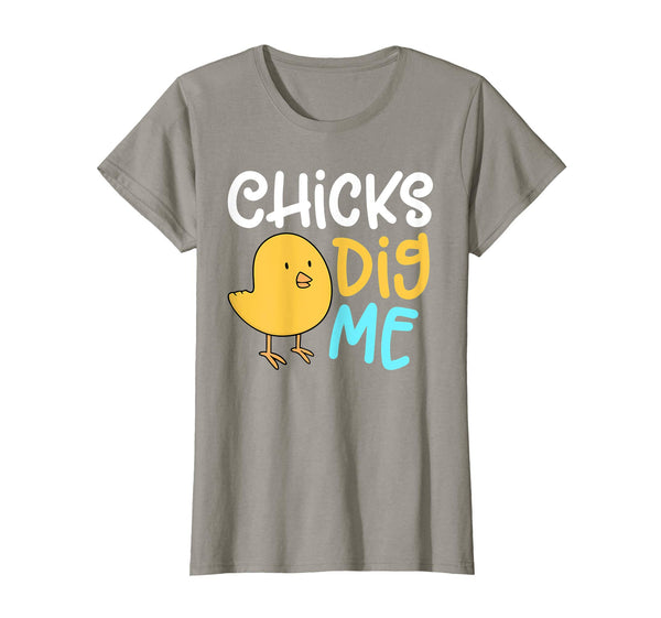 Chicks Dig Me Egg Hunt Happy Easter Kids Boys Girls T Shirt