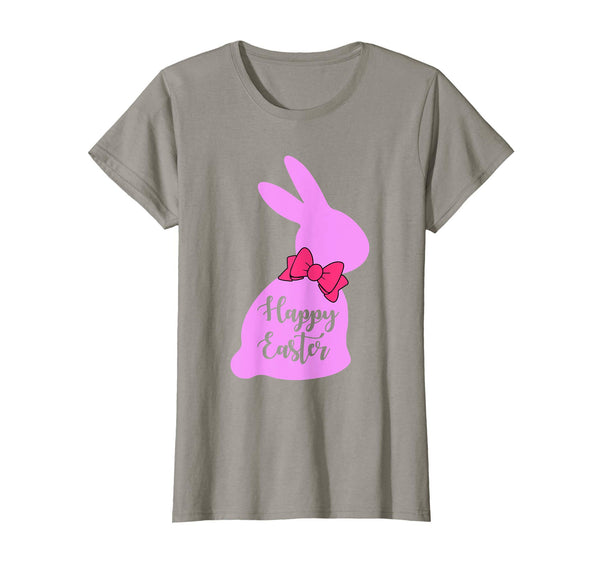 Happy Easter Bunny Silhouette Bow Boys Girls Kids T Shirt