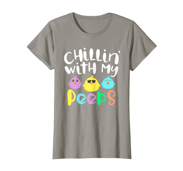 Chillin With My Peeps Happy Easter Kids Boys Girls T Shirt