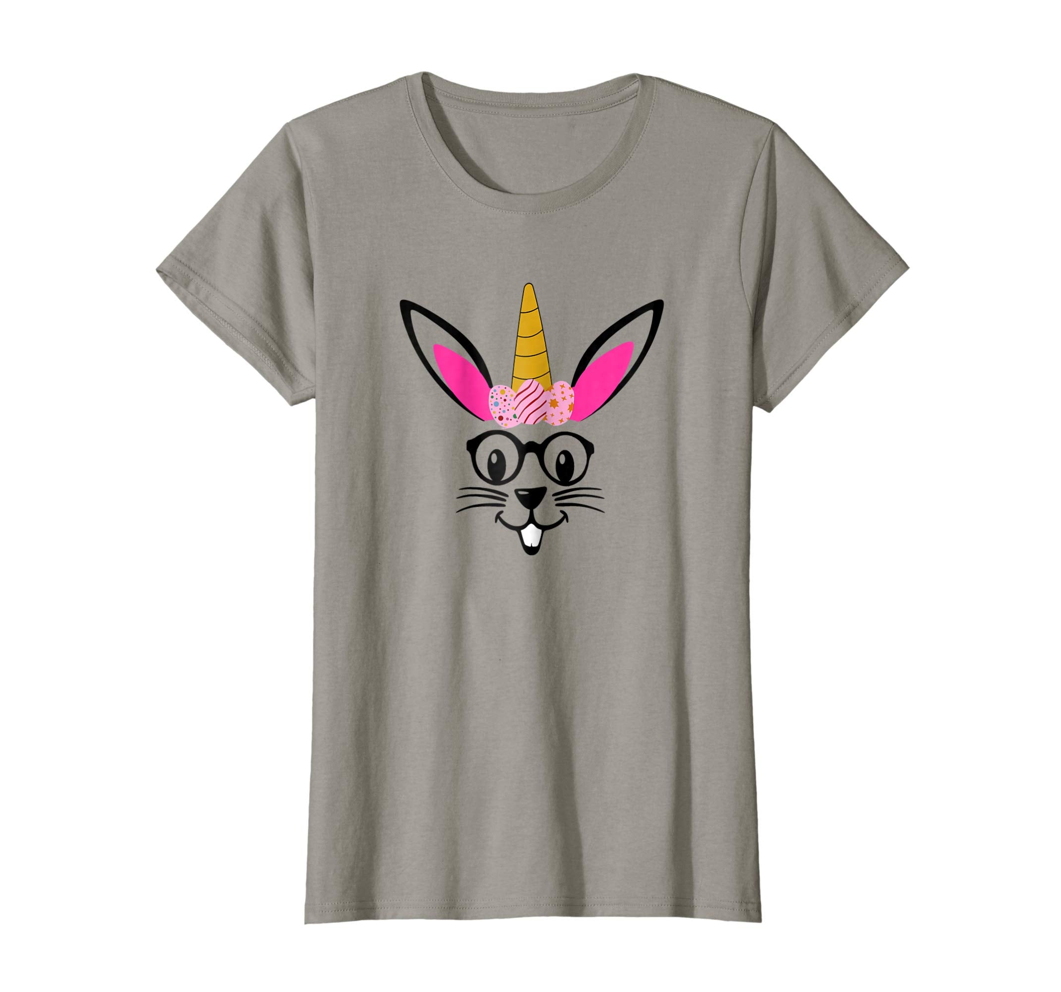 Easter Eggs Unicorn Crown Nerdy Hipster Bunny Face T-Shirt
