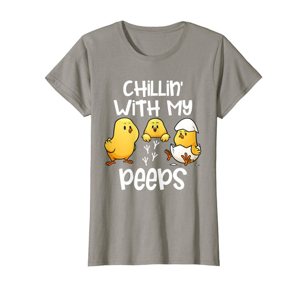 Chillin With My Peeps Happy Easter Kids Boys Girls T Shirt