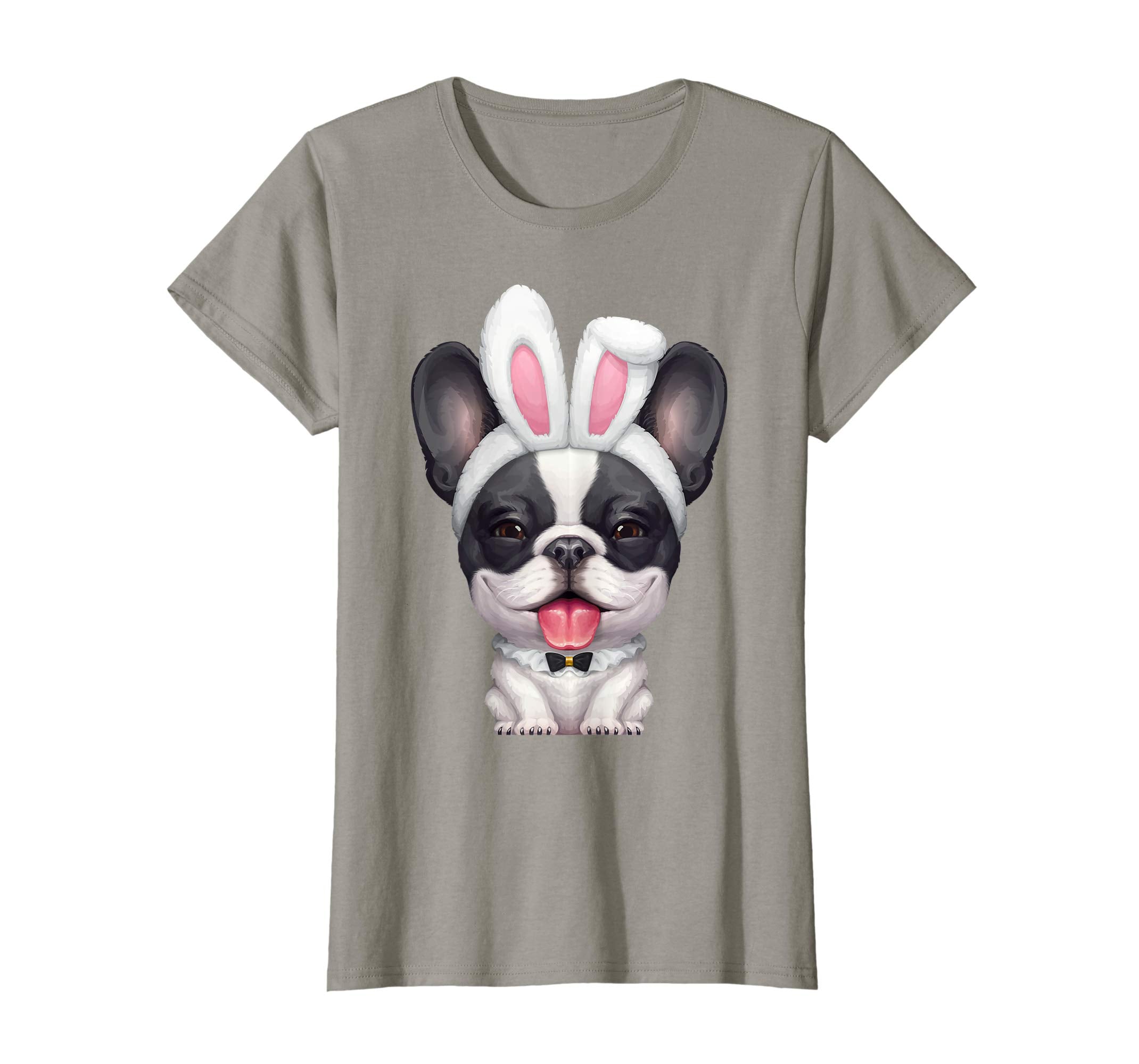 Black & White French Bulldog in Easter Bunny Costume T-Shirt