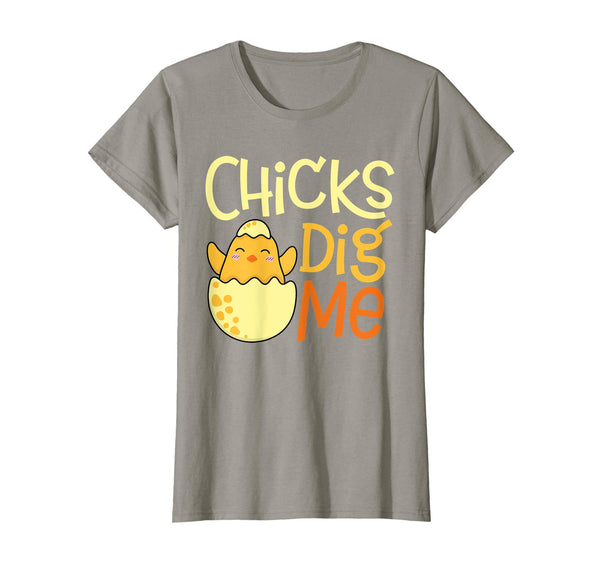 Chicks Dig Me Egg Hunt Happy Easter Kids Boys Girls T Shirt